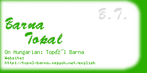 barna topal business card